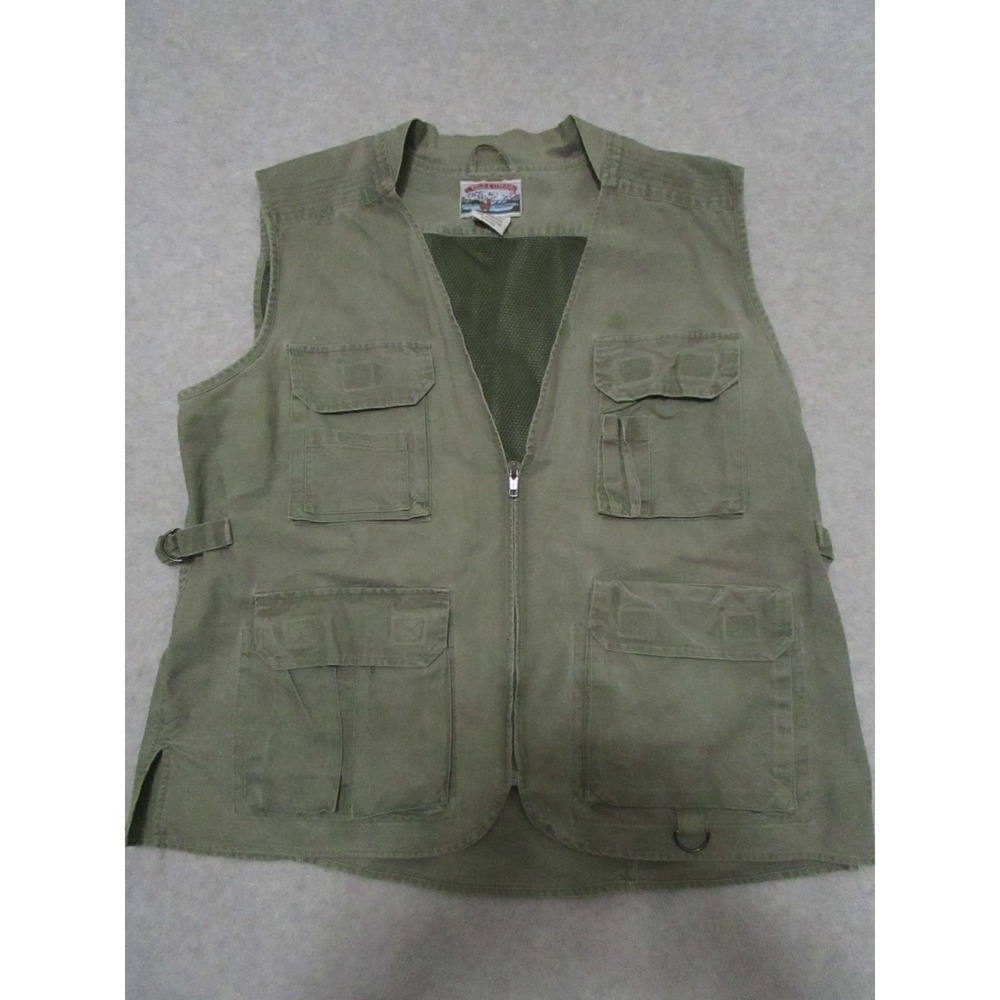 Field & Stream Vest Mens Large Olive Green Fishing Utility Hunting